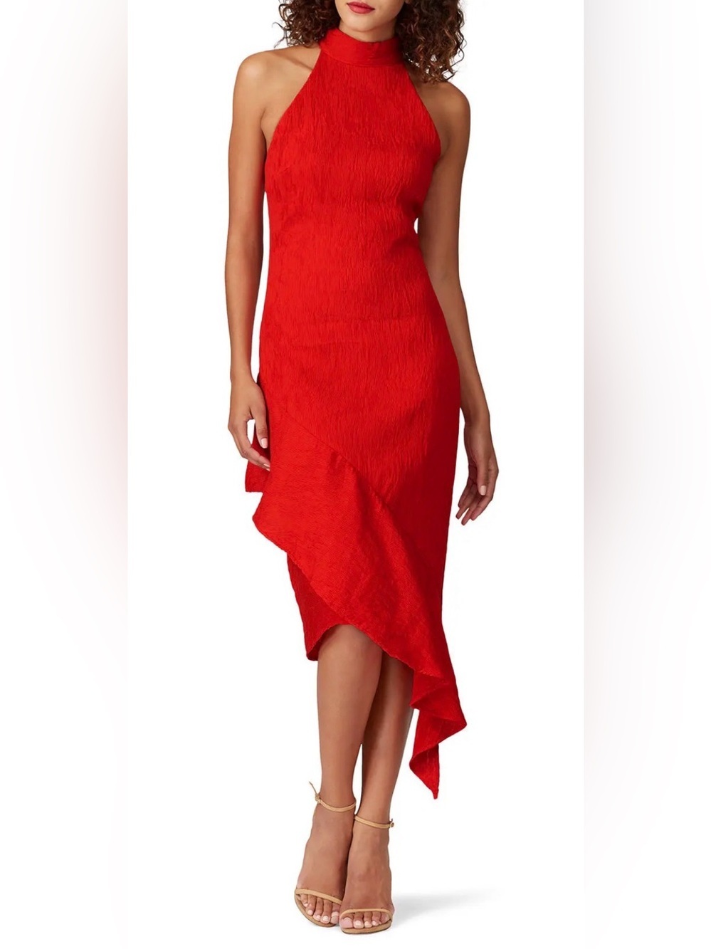 Elliatt Felice Halter Neck Midi Dress Red Size XS Cocktail Evening Party Club